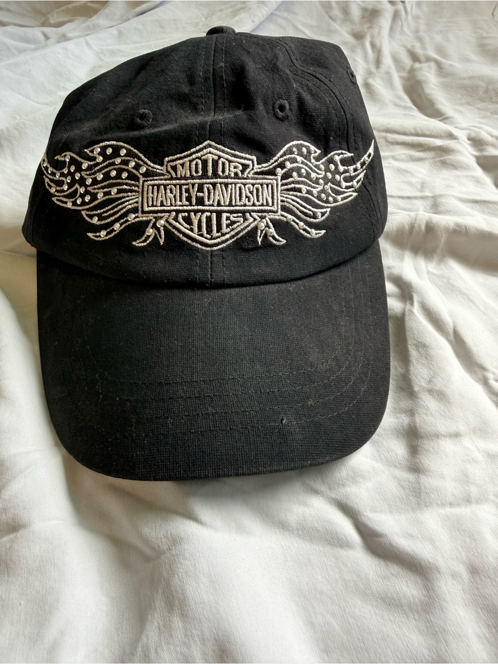 Harley-Davidson Black Cap with White Winged Logo